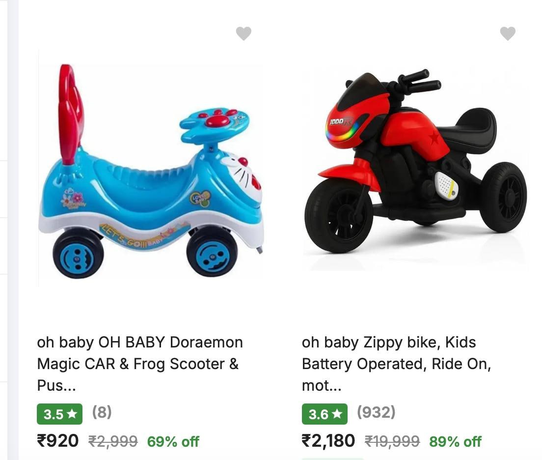 Up To 89 Oh Baby Electric Battery Operated Bike