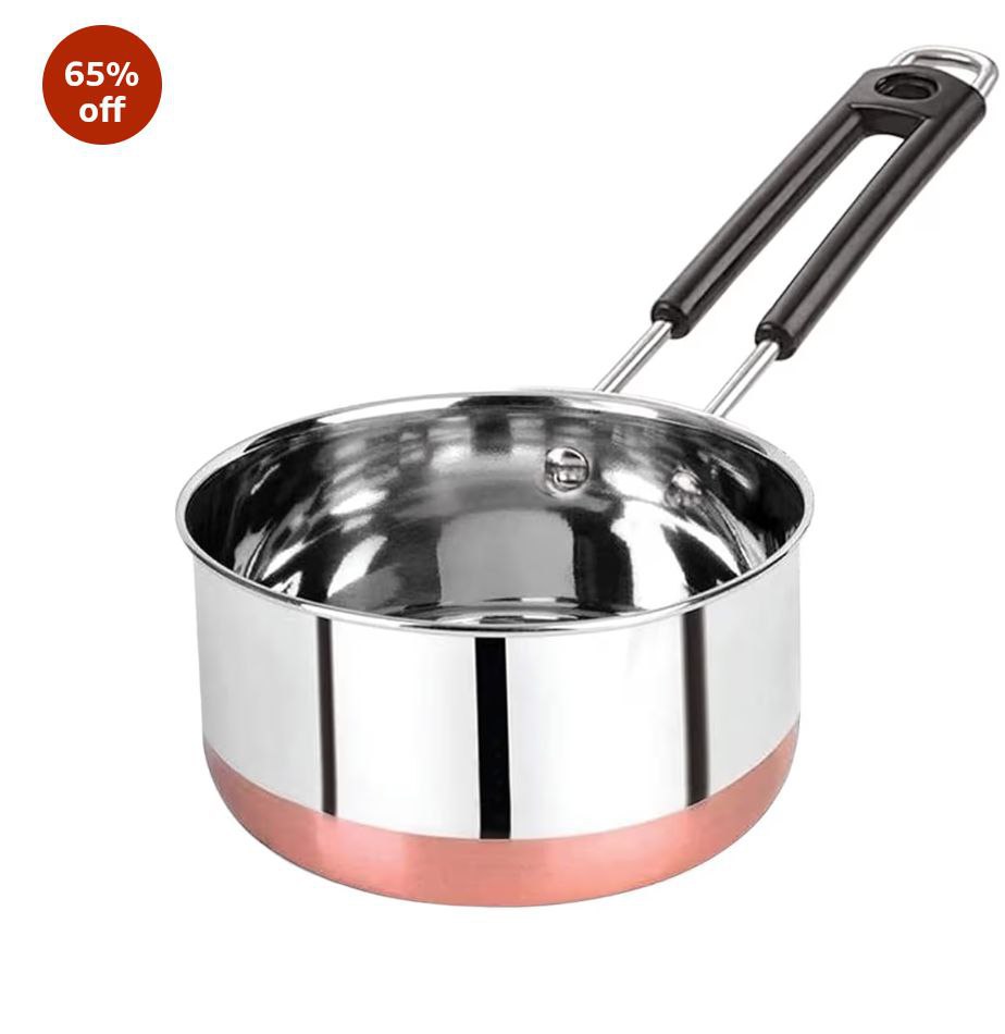 Amazon Aadhik Tea Pan Stainless Steel Copper Bottom Sauce Pan 349