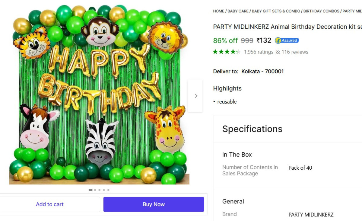 Animal Birthday Decoration Kit (set Of 40) 132more
