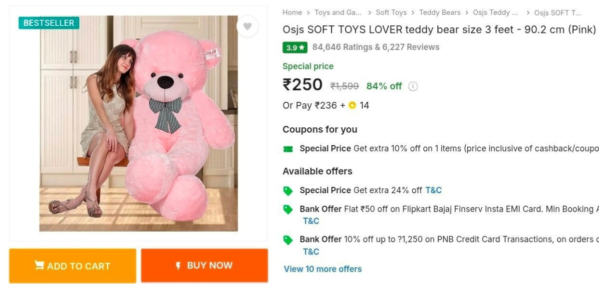 Teddy Bear (3 Feet) At 250 More Deals Click Here Must Read