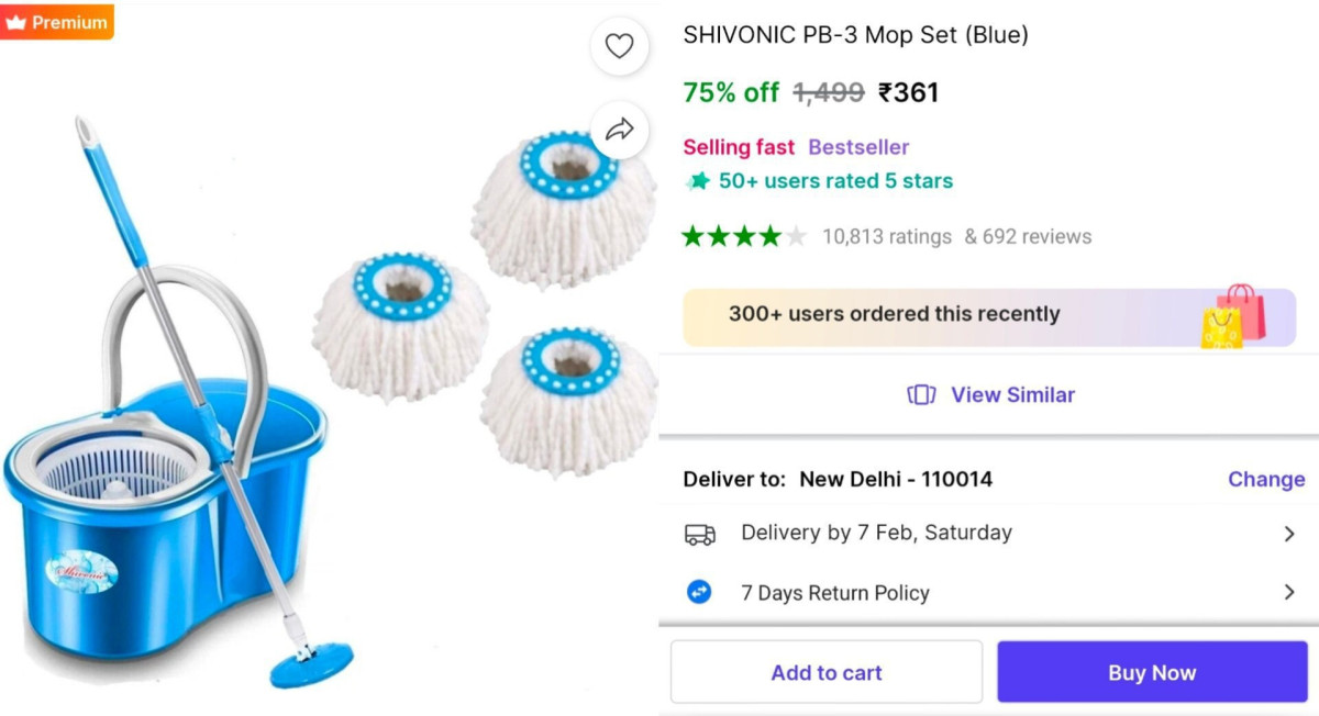 Mop Set With 3 Refill At 361