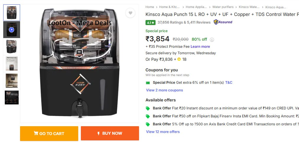 Kinsco 15l Water Purifier With Prefilter 3854