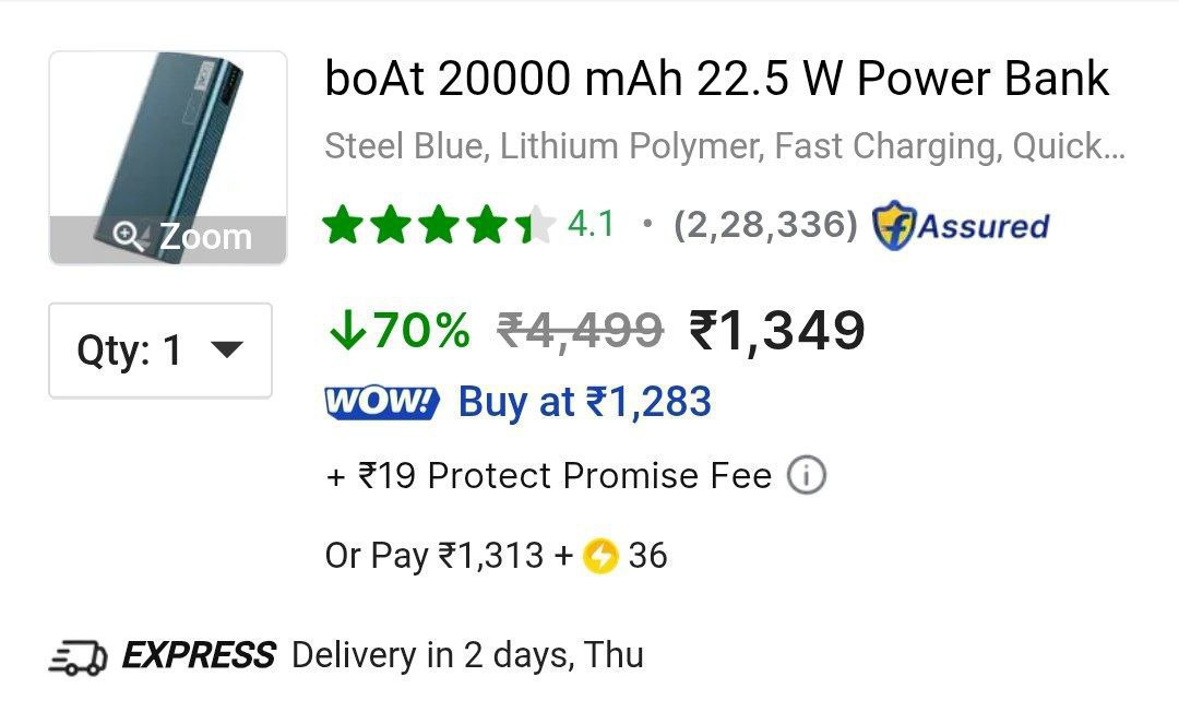 Boat 20000 Mah 22 5 W Power Bank 1349 Click Here To Join All Deals