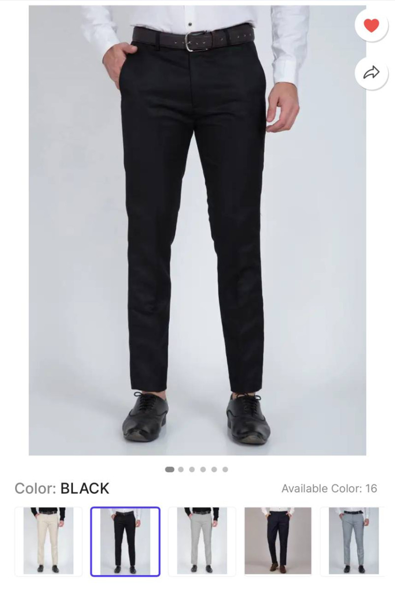 Men Regular Fit Black Cotton Blend Trousersdeal 455