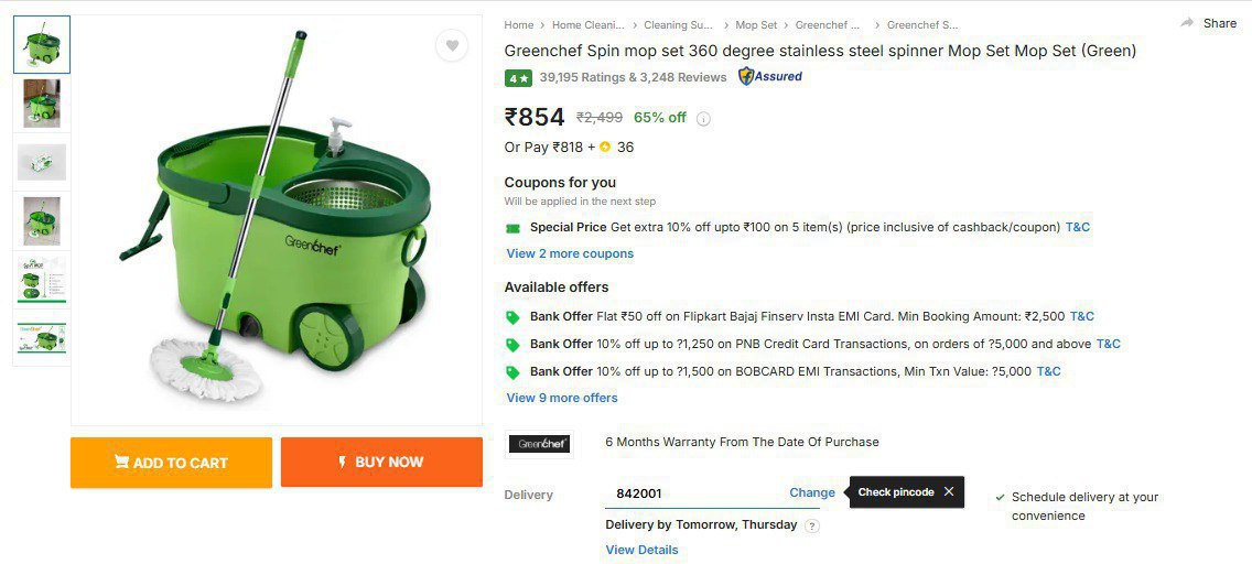 Greenchef Spin Mop 854 Click Here To Join All Deals