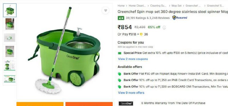 Greenchef Spin Mop 854 Click Here To Join All Deals