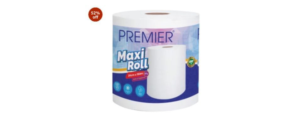 Premier 2 Ply Maxi Tissue Paper Roll 750 Pulls 205 Reg 299