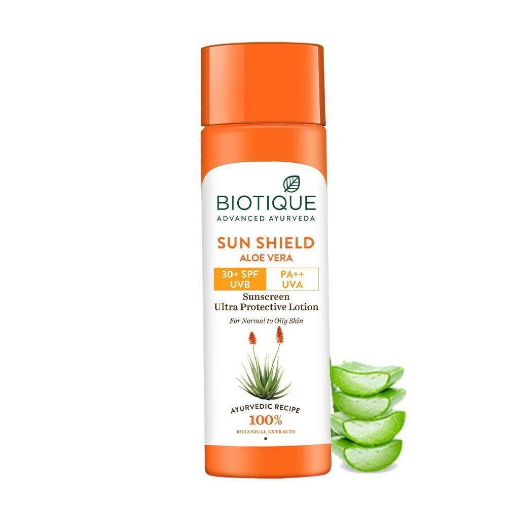 Biotique Sun Shield Aloe Vera 30 Spf Uvb Sunscreen Ultra Protectective Loti