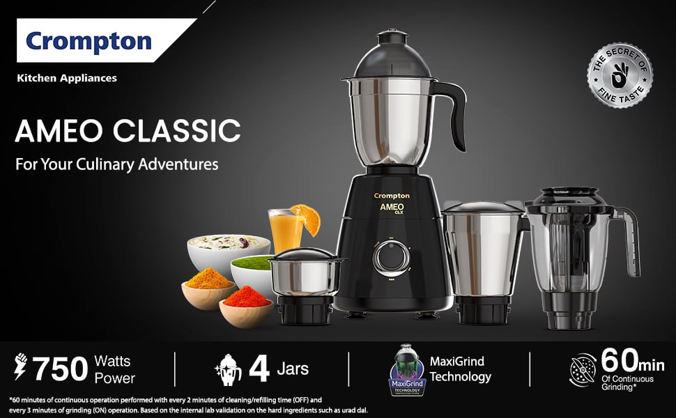 Crompton Ameo 750w Mixer Grinder 3012