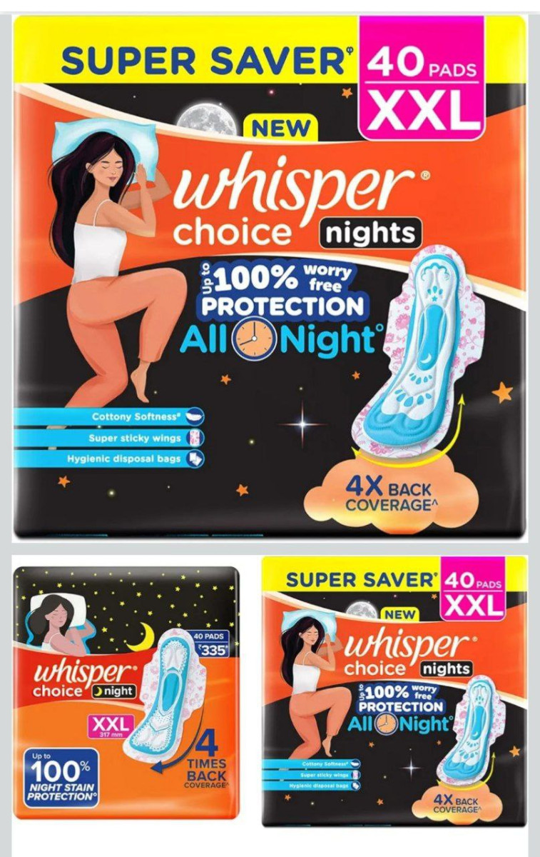 Whisper Ultra Overnight Sanitary Pad For Women With Wings - Xxl 40 Pads 209