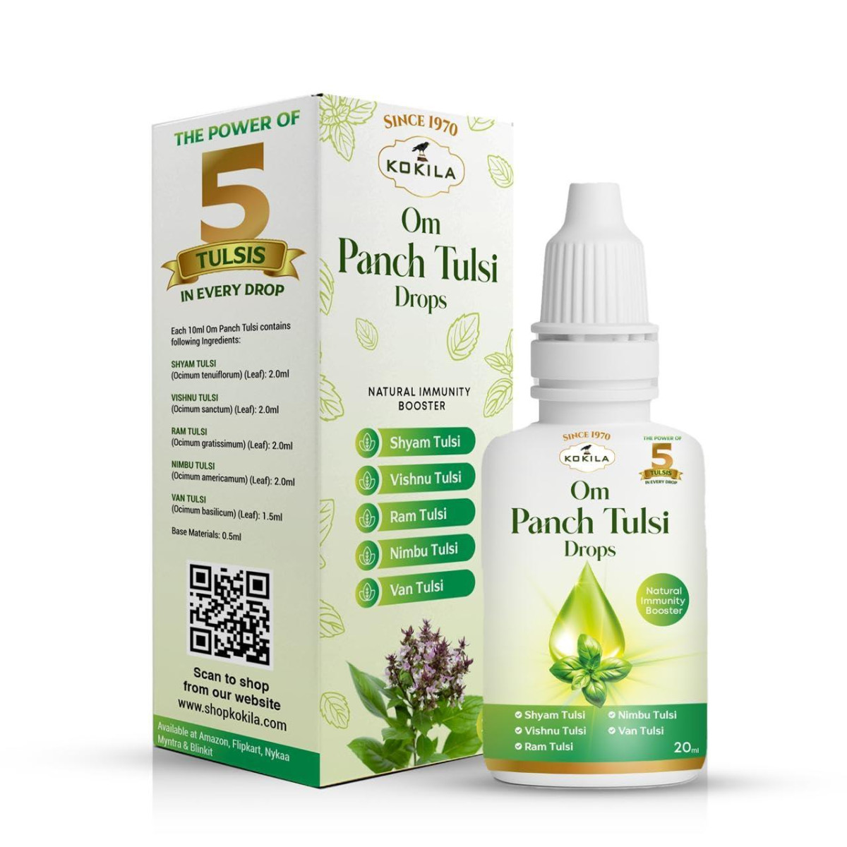 Kokila Om Panch Tulsi Drop- 20ml Natural Immunity Booster 10