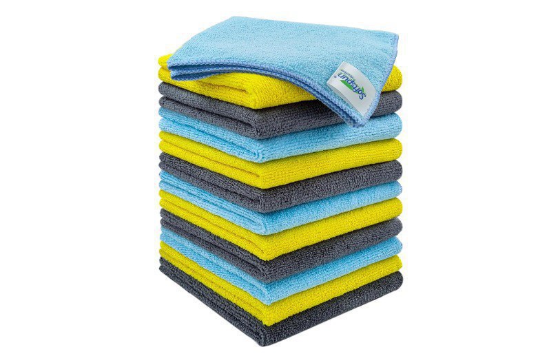 Softspun Microfiber Cleaning Cloths 12pcs 300cms 220 Gsm Multi-colour 266