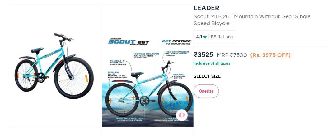 Leader 26t Cycle 2843 Reg 3599 Coupon Sports20off