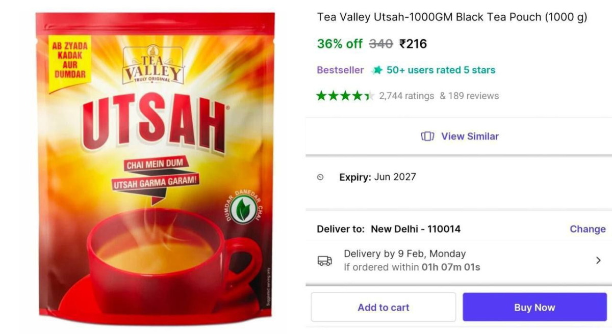 Utsah Tea - 1000g At 216