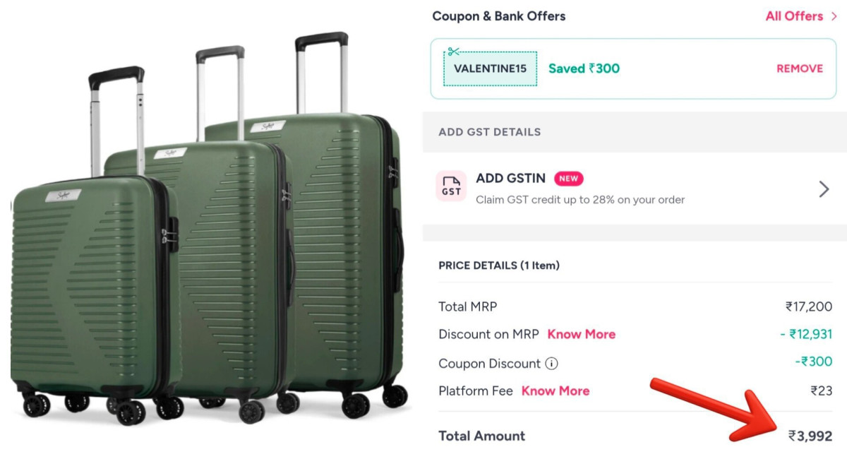 Safari Luggage (set Of 3) At 3992apply Coupon Valentine15