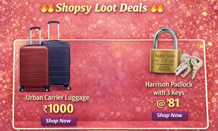 Shopsy Loot Deals Urban Carrier Luggage At 1000 Harrison Padlock With 3 Key