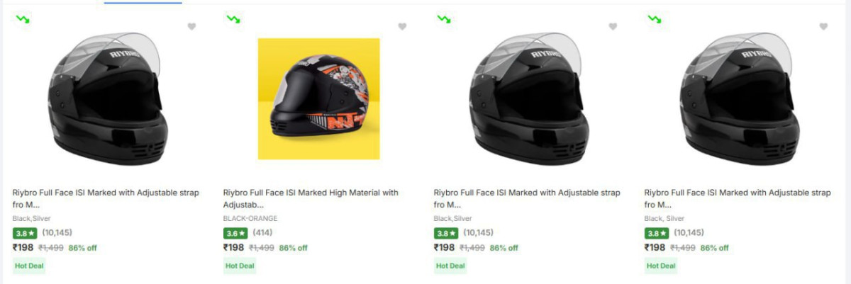 Flipkart 86 - Biker Helmets Starting From Rs 198