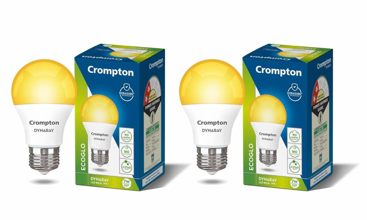 Crompton Dyna Ray 7w Round E27 Led Warm White Pack Of 2 88