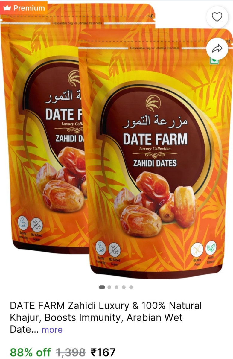 Organic Dates (khajur) 1kg At 167