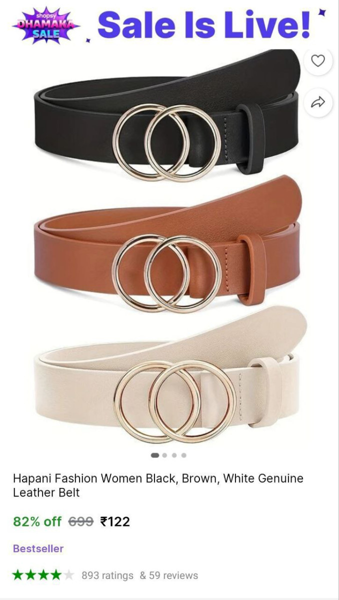 Women Leather Belt Pack Of 3 122