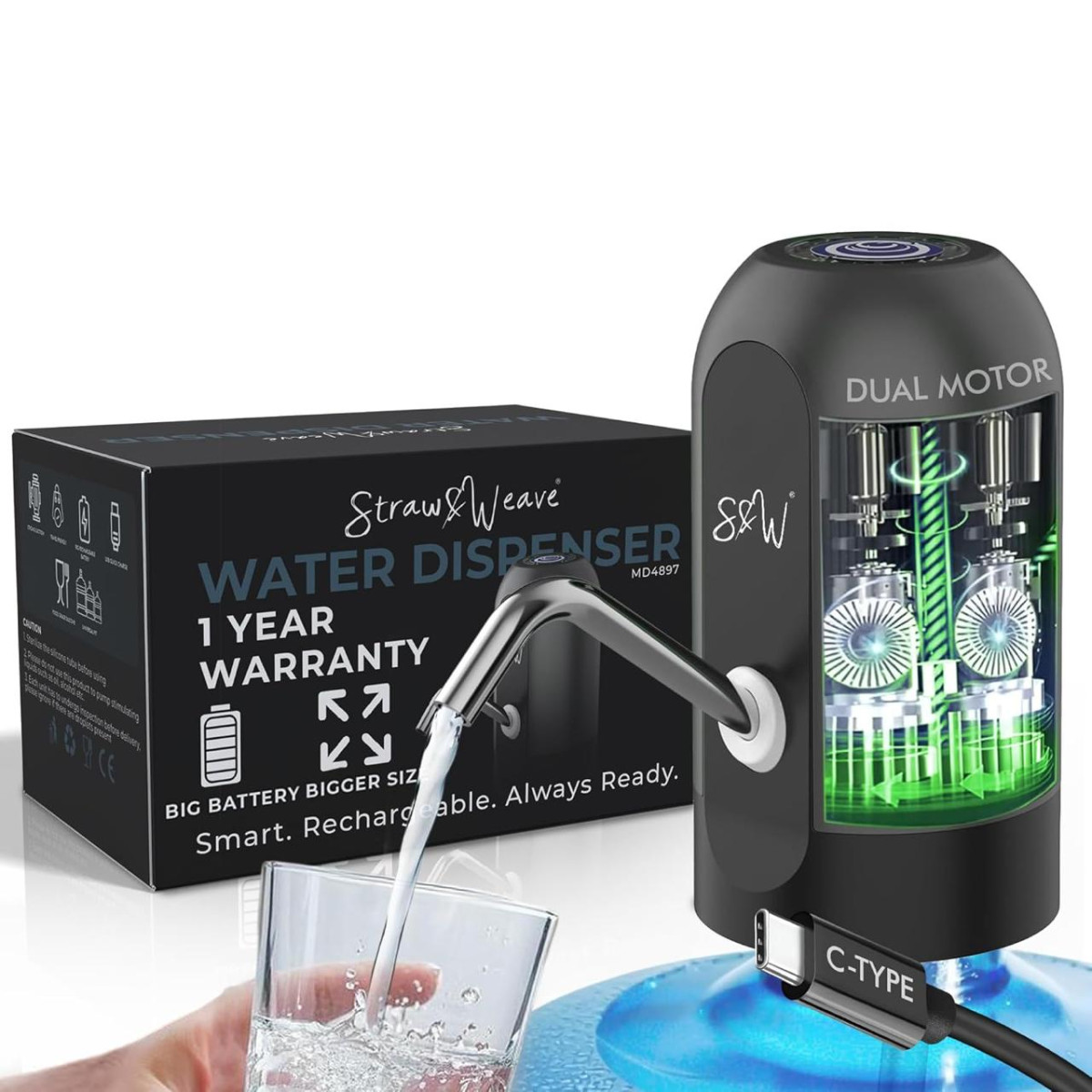Automatic Water Dispenser Pump For 20 Litre Bottle Big Battery 312