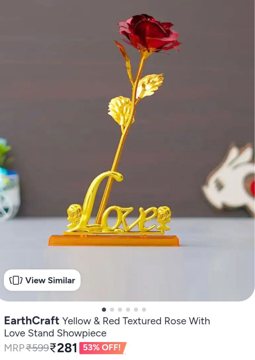 Myntra Earthcraft Valentine S Metal Showpiece And Rose At Just 281