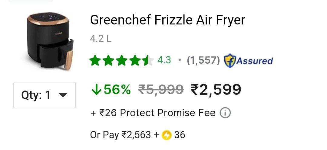 Greenchef 4 2 Liter Air Fryer With Digital Touch Panel 1200w 2599 Click Her
