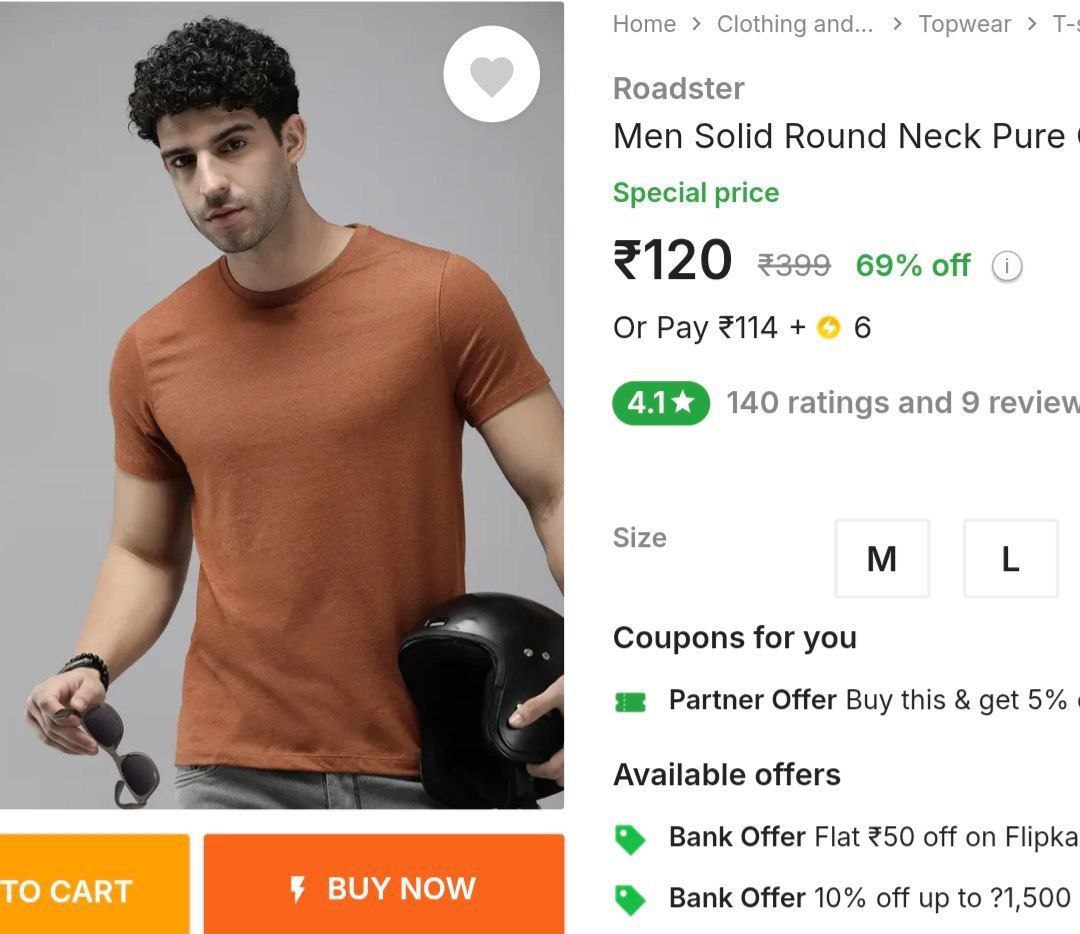 Roadster Pure Cotton Tshirt 114 6 Supercoin Click Here To Join All Deals
