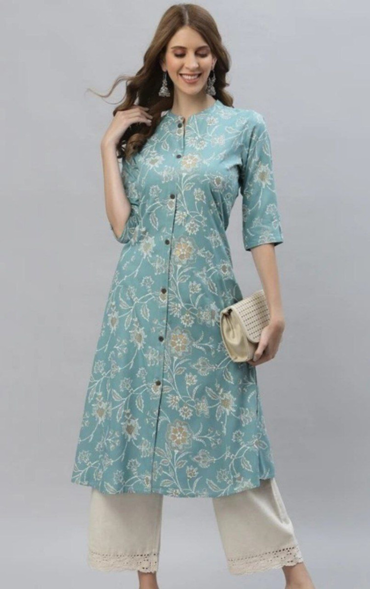 Grabpyarelal Women Floral Print Viscose Rayon A-line Kurta At 268 - Click H