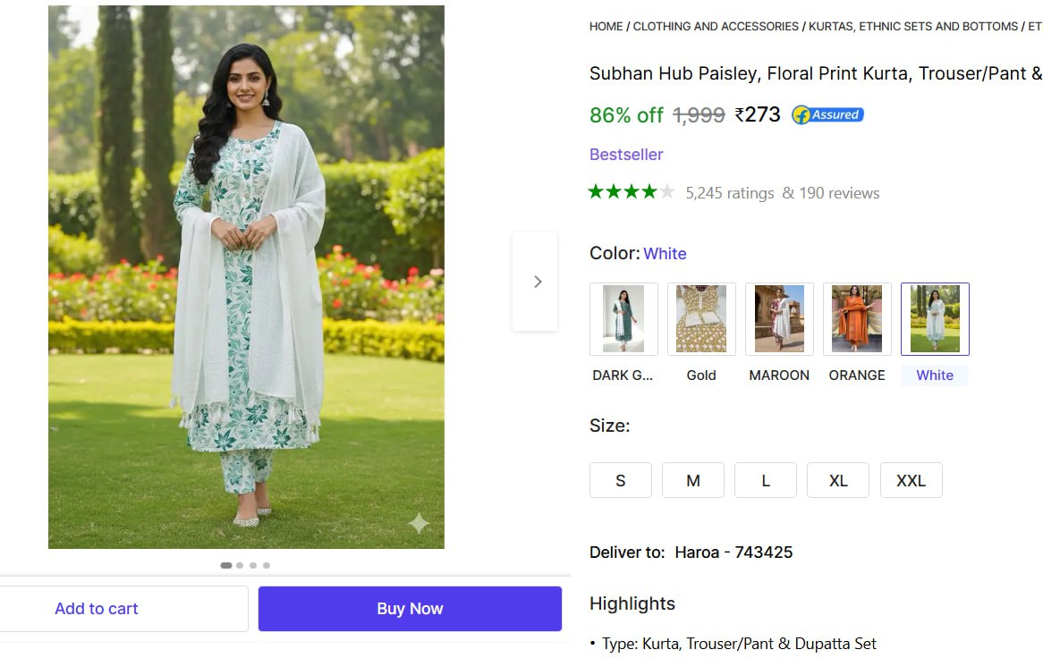 Kurta Pant Dupatta Set 273