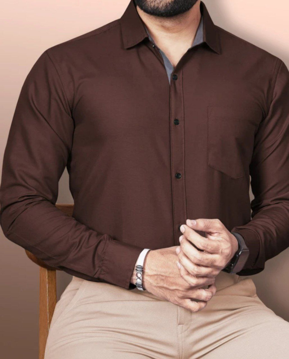Grab Vebnor Men Regular Fit Solid Button Down Collar Formal Shirt At 308 - 