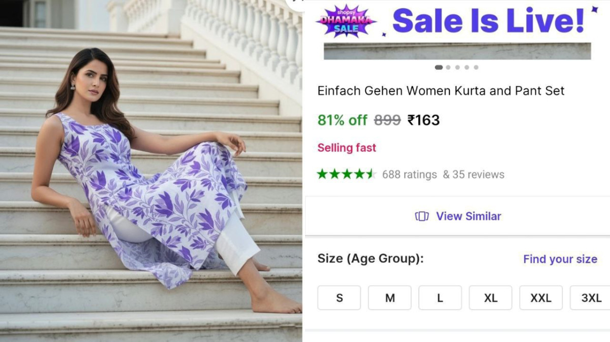 Fast Women Kurta Pant Set 163 Size - S M