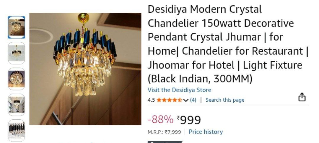 Modern Crystal 150 Watt Light Fixter