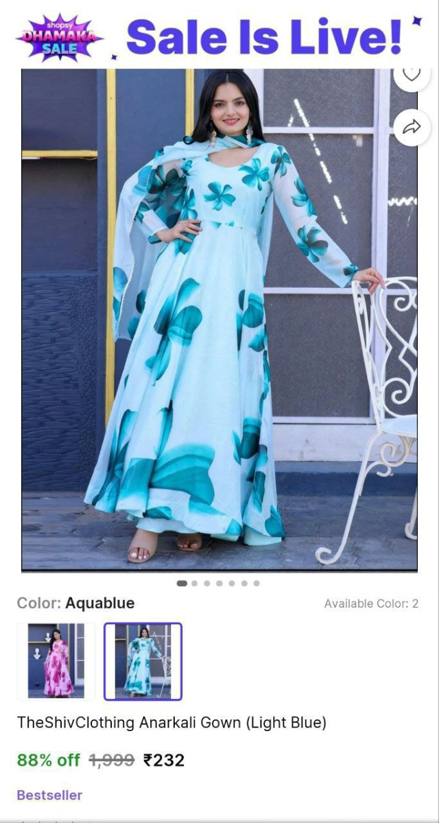 Shopsy Women Anarkali Gown 232