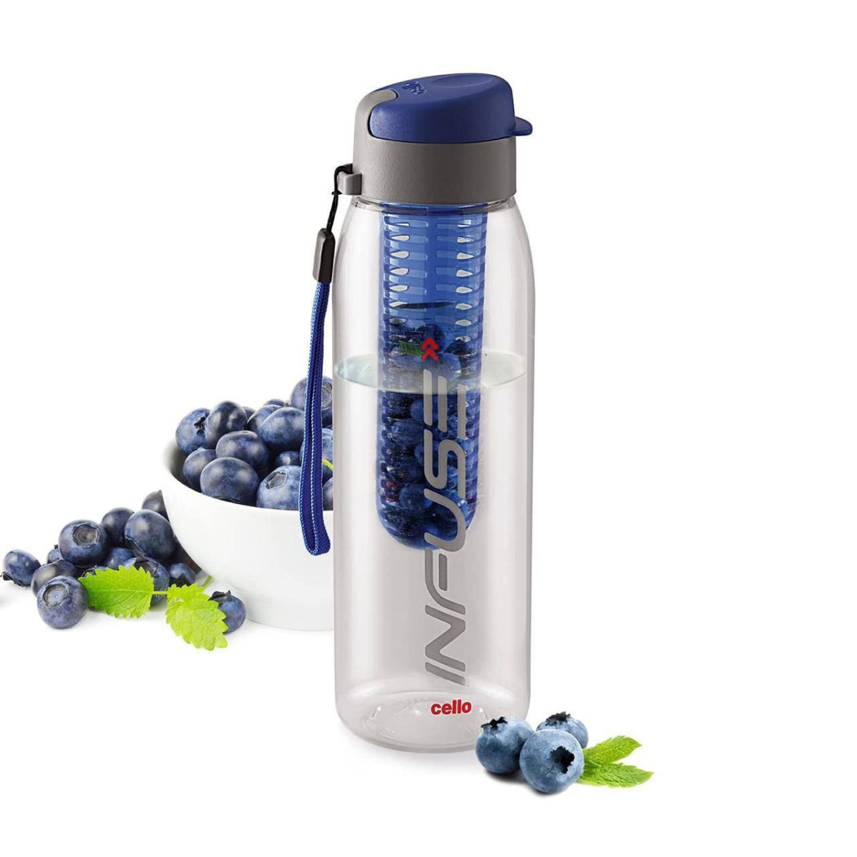 Cello Fruit Infuser Water Bottle 800ml Blue