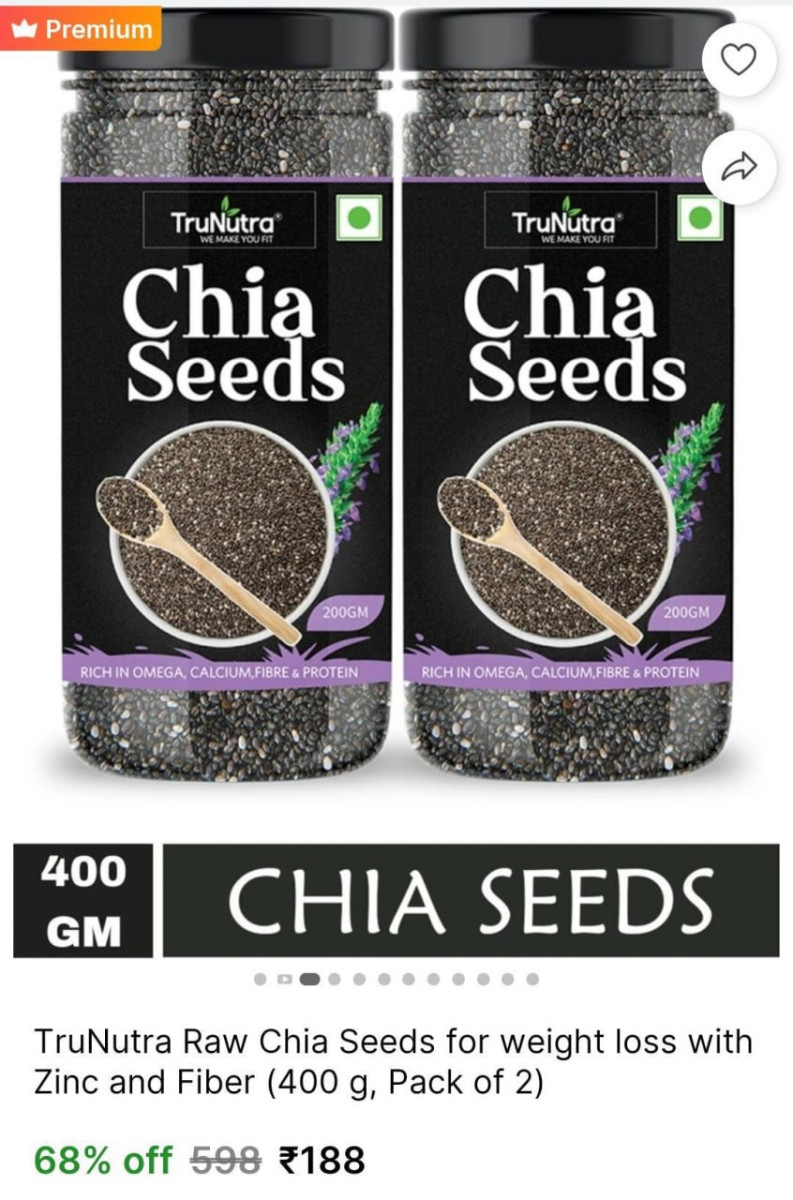 Shopsy Trunutra Raw Chia Seeds 800gm 188