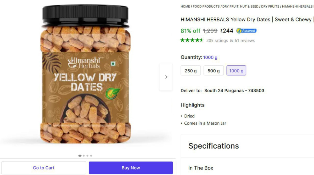 Lowest Yellow Dry Dates 1 Kg 239