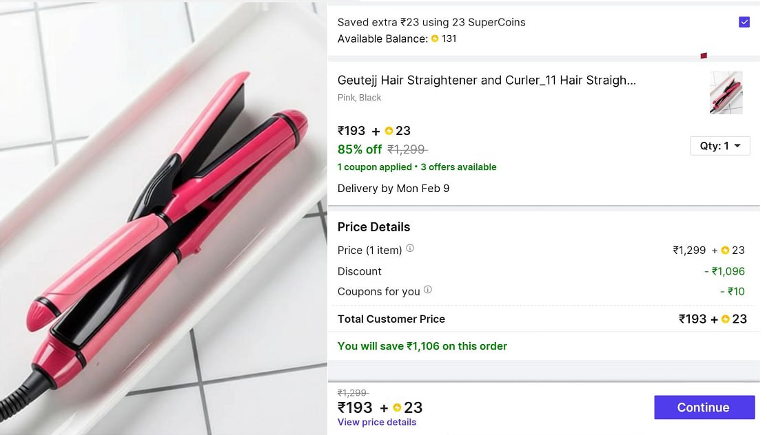 Hair Straightener And Curler 193