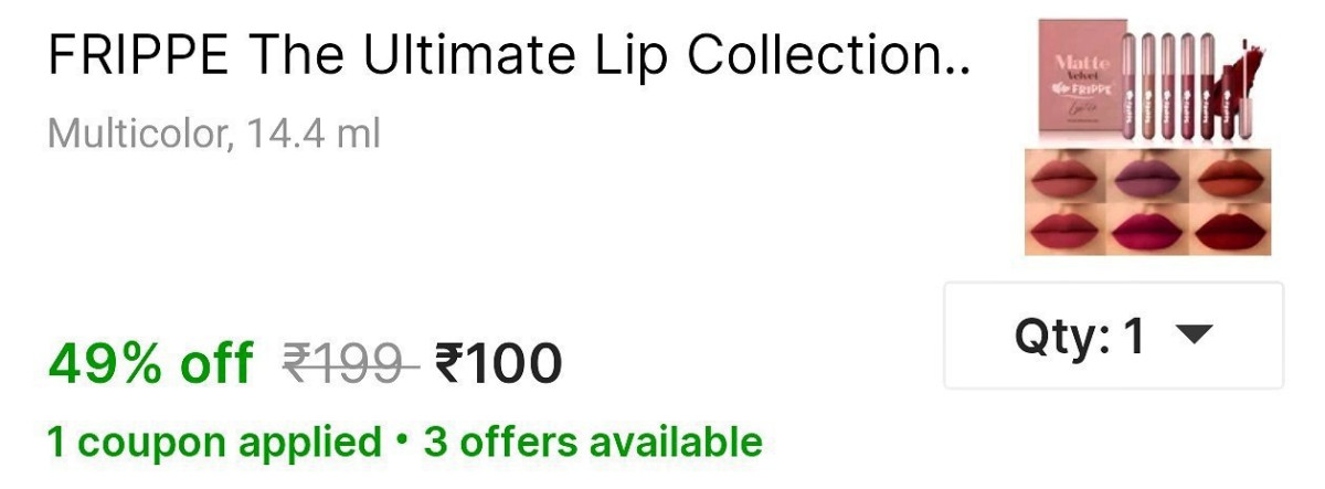 Matte Lipstick Pack Of 6 100