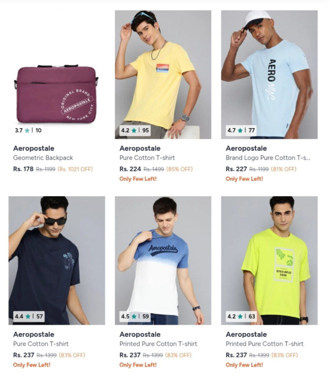 Myntra 85 On Aeropostale Clothing Click Here To Join All Deals