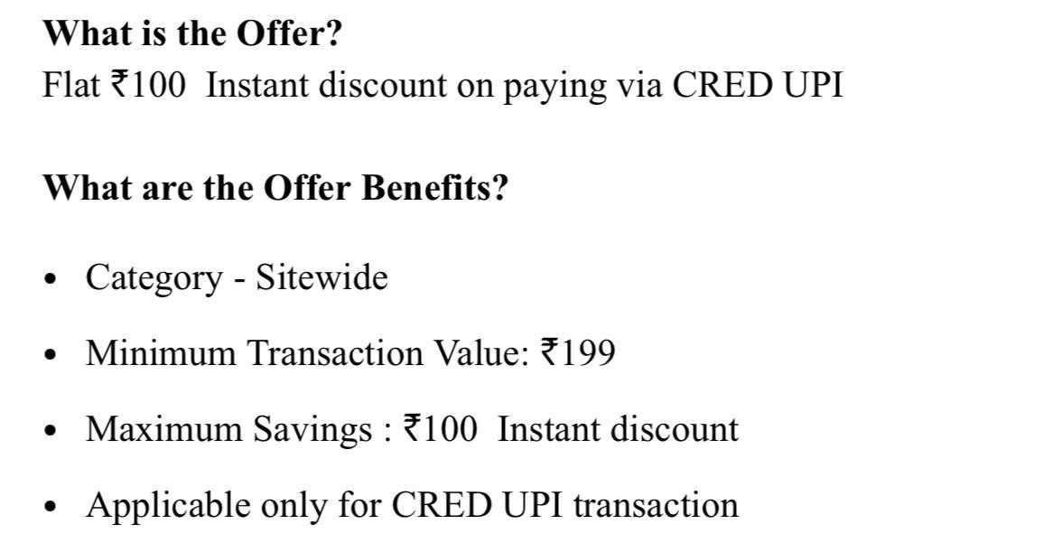Flipkart X Cred Loot Flat 100 On Min 199 Ordermake Cart Value Min 199 Pay V