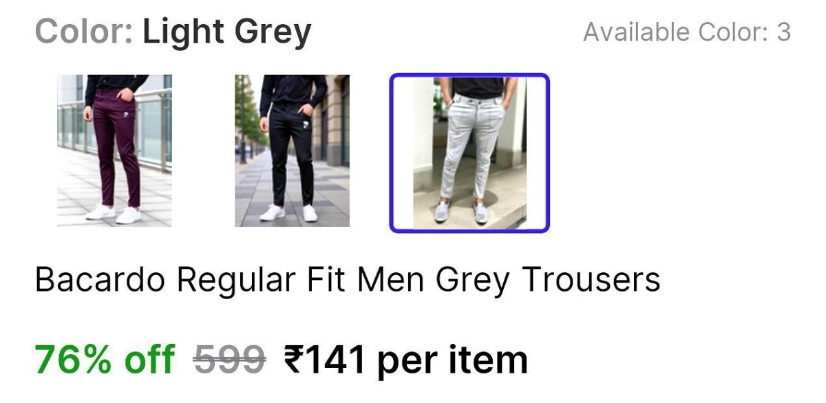 Men S Pant From 141 Minimum Buy 2 Items Different Colours Available