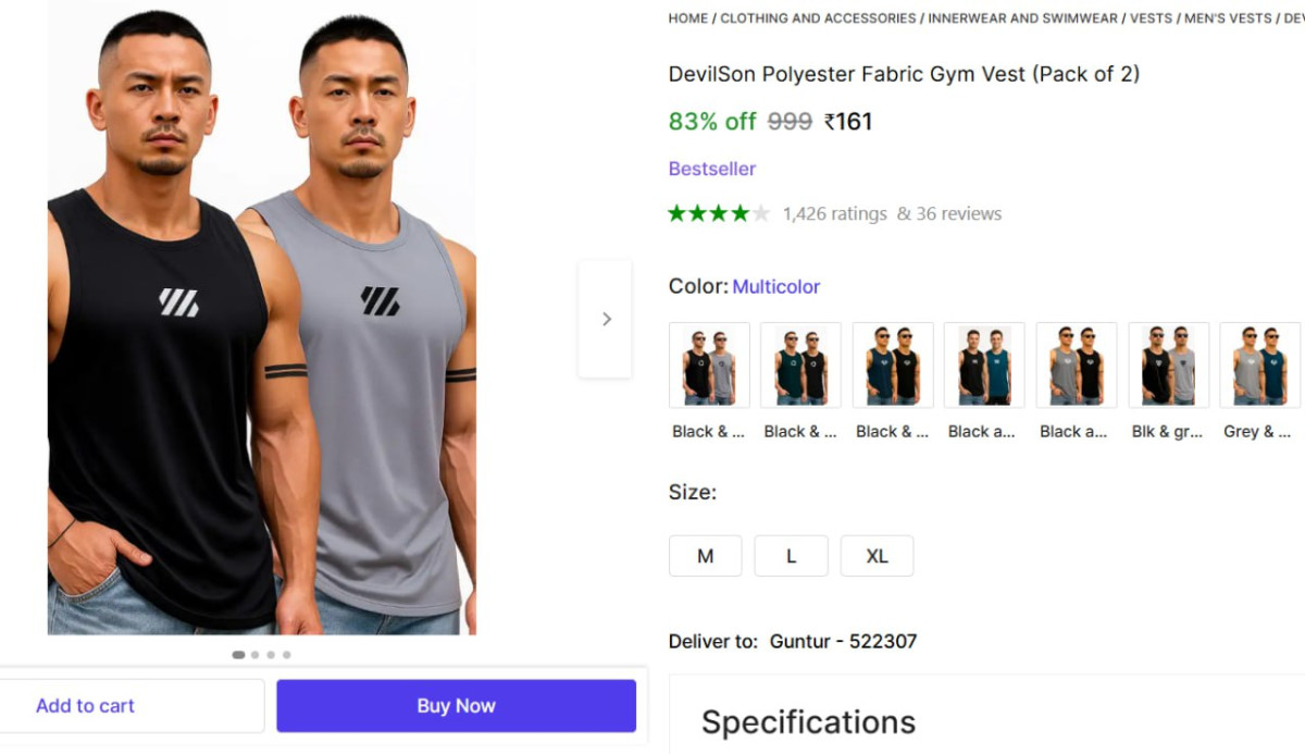 Men Gym Vest (pack Of 2) At 161
