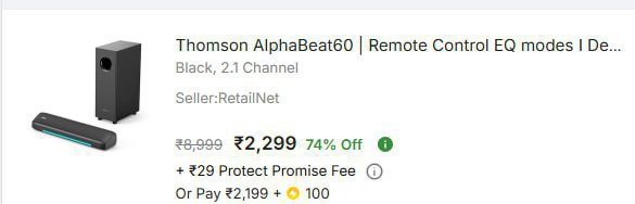-thomson Bluetooth Soundbar At Rs 2299