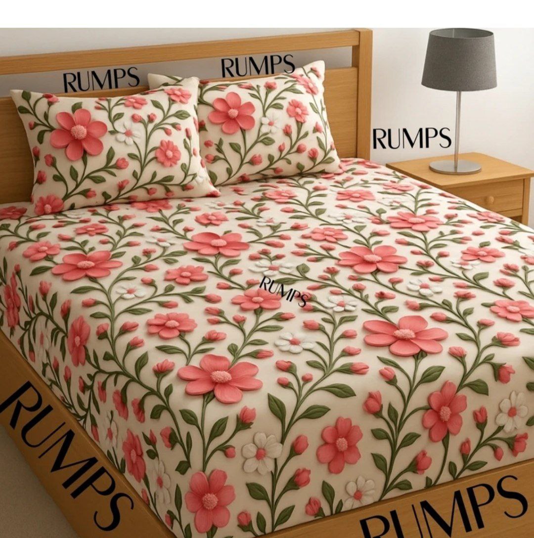 Grab Rumps Cotton Microfiber King Fitted (elastic) 350 Tc Self Design Bedsh