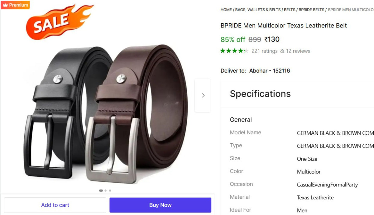 Loot Leather Belt Pack Of 2 130
