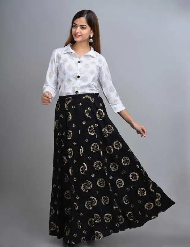 Lamba Creationswomen Viscose Rayon Ethnic Top Skirt Set 355