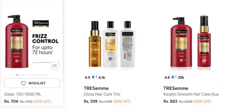 Myntra Tresemme 60