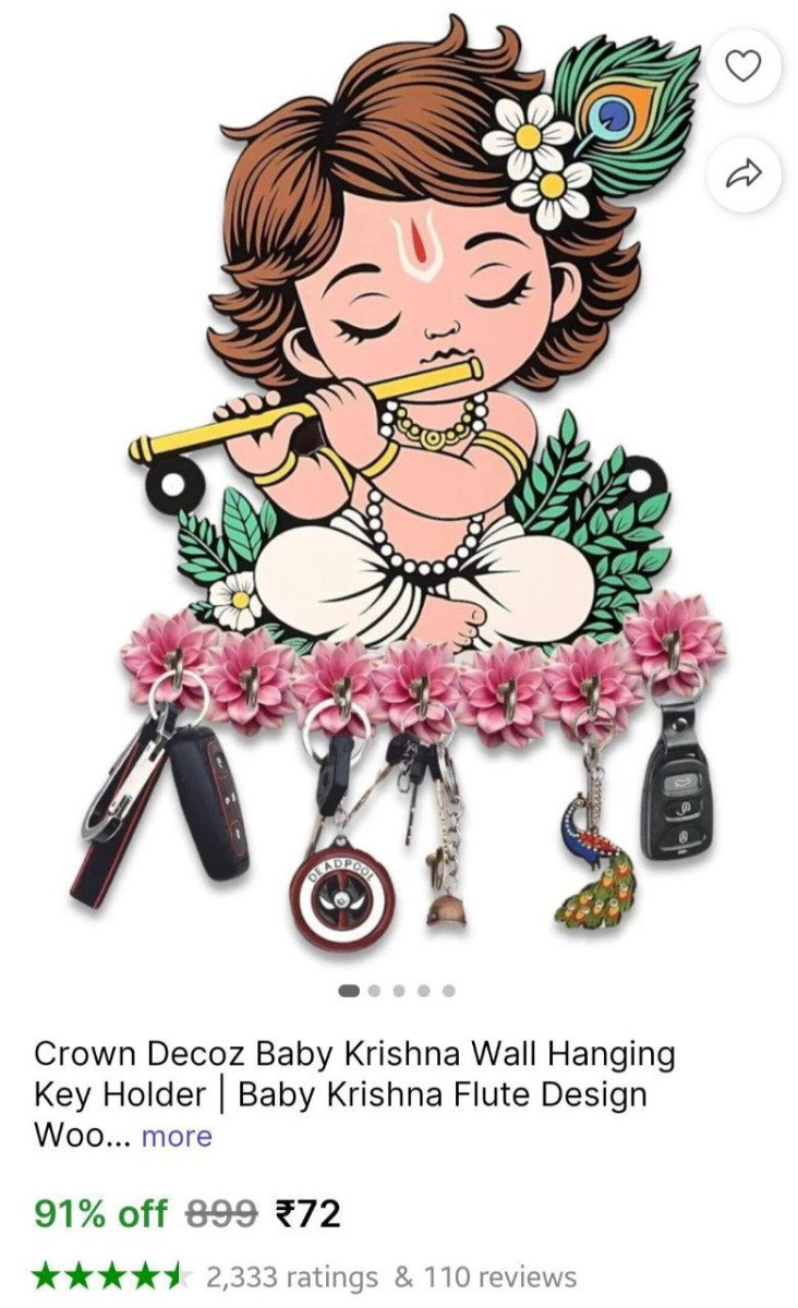 Krishna Wall Key Holder 72