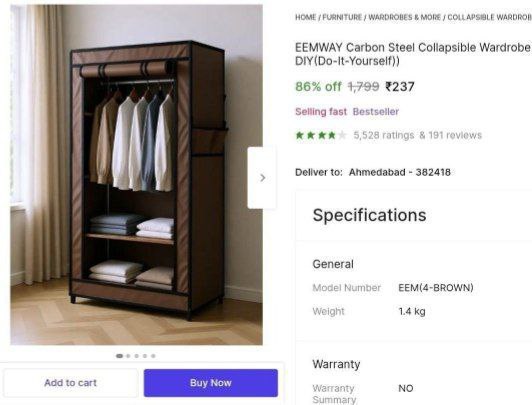 Carbon Steel Collapsible Wardrobe 237